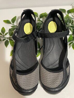 Teva Womens Black Mesh Mary Jane Shoes Size5.5With Adjustable Strap Lightweight